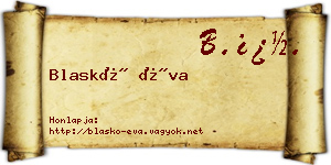 Blaskó Éva névjegykártya